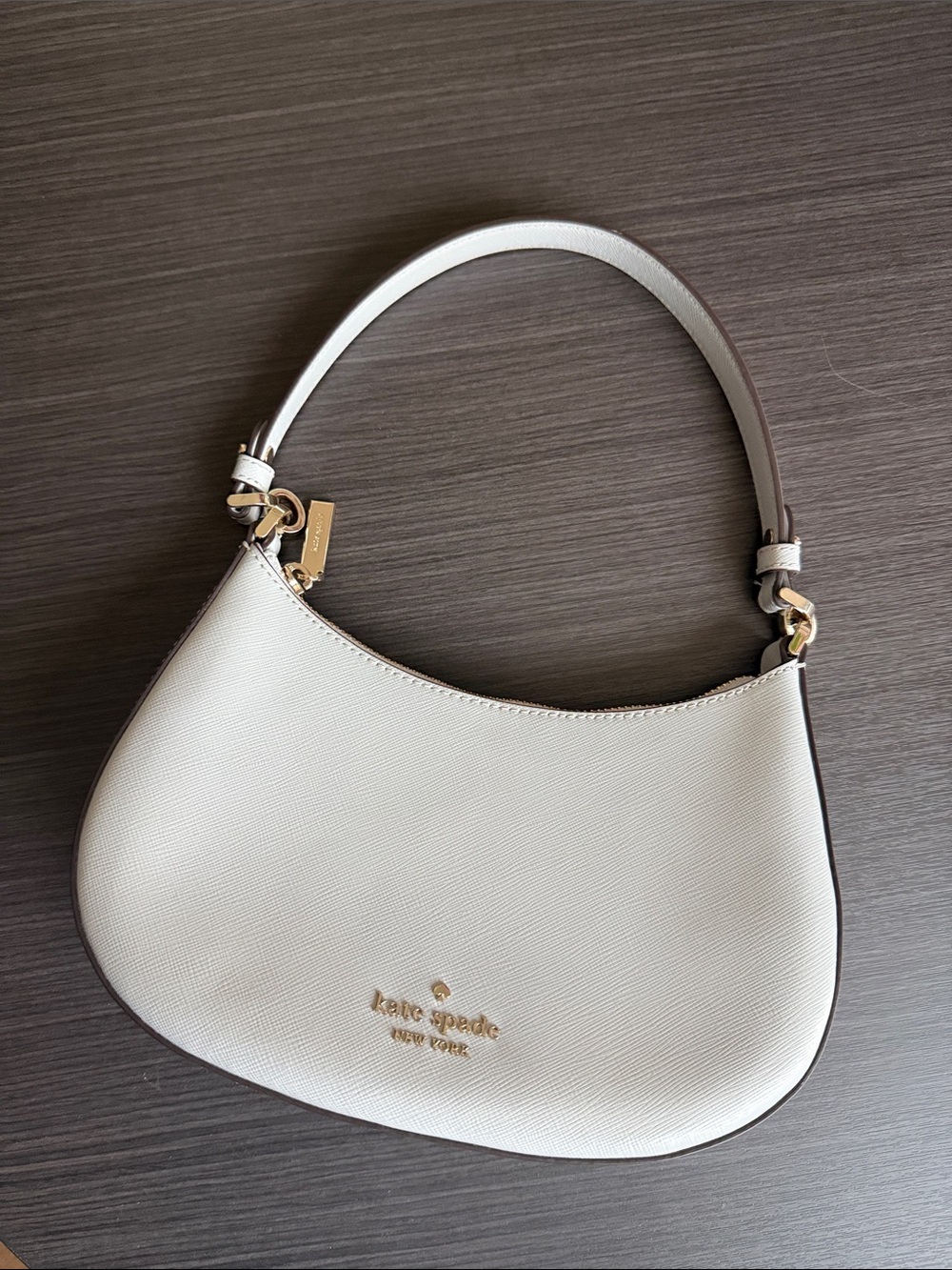 kate spade Pebbled Leather Crescent Shoulder Bag with Gold Hardware